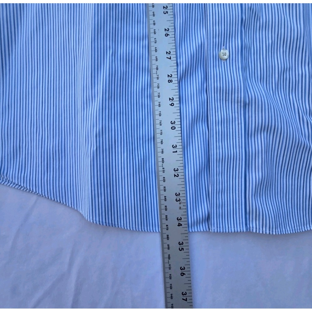 Brooks Brothers Mens Button-Down Shirt XL Blue White Stripe Cotton - Picture 5 of 8